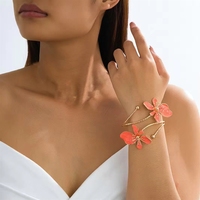 Brazalete Abierto de Flor Unisex de Moda, Chapado en Oro, de Aleación de Cobre con Certificación CE - Regalo