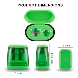 Đồ dùng học tập hai lỗ nhỏ gọn màu cầm tay bút chì mài cho trẻ em có nắp người lớn học sinh lớp học văn phòng nhà - Product Image 2