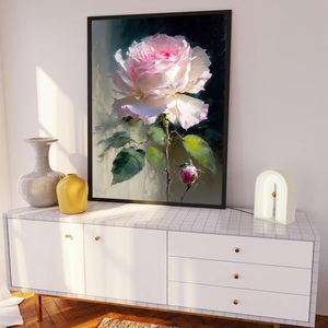 SONGWOO <span class=keywords><strong>ART</strong></span> Rose Flower Home Decor DIY <span class=keywords><strong>Floral</strong></span> Gift Paint by Numbers Kits pour débutants - Product Image 1