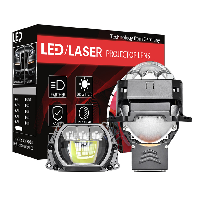 Xenplus New High Power 90 Watts 6500K H4 H7 H11 Car LED Headlights Super Bright 3 Inch Square Triple Direct Laser 3 Inch Dou