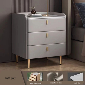 Luxury Modern Design Bedroom Furniture Bed <strong>Sidetable</strong> Tall White Night Stand with 3 <strong>Drawers</strong> for Hotel Apartment Villa Nightstand - Product Image 5