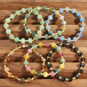 <span class=keywords><strong>Pulsera</strong></span> de turmalina de caramelo de cobre chapado en oro de alta calidad para novia, abalorios de piedra semipreciosa, <span class=keywords><strong>pulsera</strong></span>, joyería - Product Image 2