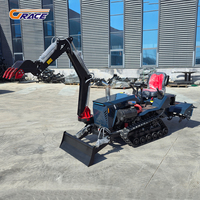 Tracteur chenillé diesel compact Grace, cultivateurs rotatifs agricoles contrôlés, motoculteurs 25-35 CV Euro 5 à transmission par engrenages