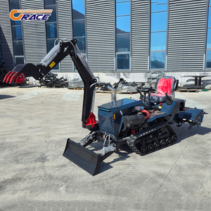 <b>Small</b> Diesel Traktor Controlled Farm Crawler Rotary Cultivators Tillers Agricultural Mini 25HP 35HP Tracked Tractor - Product Image 1