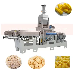 Rice Snacks Extruder Machine Corn Snacks Making Machine Core Filling Snacks Food Machine Bread Toast Production Line