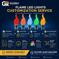 Puce LED COB à filament effet flamme 3V 2200K Rouge Jaune Bleu Vert Rose pour bougies résidentielles DC
