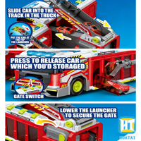 Camion de pompiers multifonctionnel en métal moulé sous pression avec lumières, sons et fonction de pulvérisation d'eau, ensemble de jeu de simulation de sauvetage incendie