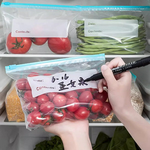 Food Grade Resealable Plastic Bags With Zipper Closure For Refrigerator Freezer Storage Rectangle Shape - Product Image 1