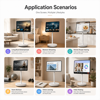 Pantalla Inteligente con Soporte Ajustable, Pantalla Táctil Portátil para Videollamadas, Clases en Línea, Entrenamiento Físico y Películas