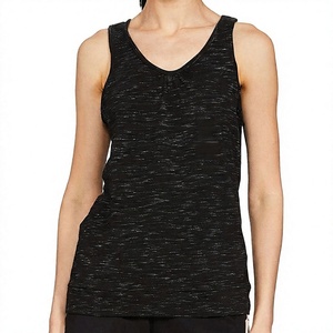 <b>Women's</b> <b>Black</b> Knitted Scoop Neck <b>Tank</b> <b>Top</b> Breathable Casual Fit Solid Color Regular Length 100% Polyester - Product Image 1