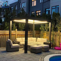 Pergola bioclimatique en aluminium à prix d'usine, toit à lames orientables, revêtement poudré, motorisée, télécommande, écologique
