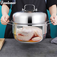Marmite de cuisson multicouche en acier inoxydable la plus vendue, 28cm/30cm/32cm, grande capacité, cuiseur vapeur de cuisine