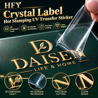 Étiquettes personnalisées en cristal, autocollants de transfert UV à chaud, autocollants métalliques imperméables, étiquettes de marque imprimées