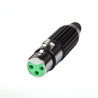 Connecteur XLR Femelle 3 Broches Personnalisé, Boîtier Noir, Cœur Vert, Prise Verrouillable pour Assemblage de Câbles d'Équipement Audio