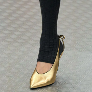 Sandales à talons hauts pour femmes, escarpins d'été à bout pointu, avec nœud arrière, chaussures de soirée, talons aiguilles, découpes latérales, slingback - Product Image 4