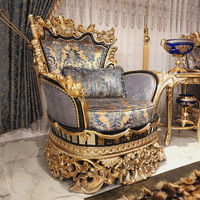 Canapé sectionnel en tissu de luxe personnalisé pour palais européen en bois massif sculpté meubles de maison de villa avec rembourrage en éponge pour le salon