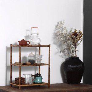 Bamboo <b>Tea</b> Storage Shelf Rectangle <b>Standing</b> Type Durable <b>Tea</b> Ceremony Accessories Multi Compartment Organizer Anji Origin - Product Image 3