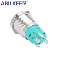 Interrupteur à bouton-poussoir en métal étanche 12V 24V 220V Momentané / à verrouillage pour tableau électrique et système de contrôle