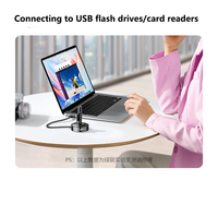 UGREEN CR106 Hub USB 2.0 4 ports Adaptateur multifonctionnel ABS Station d'accueil pour transfert de données rapide avec câble d'extension USB