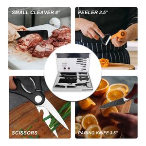 Wholesale Custom Stainless Steel German Black Chef <b>Knife</b> Kit Nonstick Super <b>Sharp</b> Kitchen Cooking Tool Kitchen <b>Knives</b> <b>Set</b> - Product Image 5