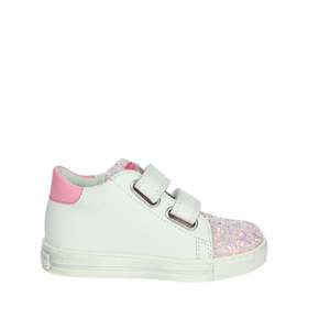 Zapatillas Falcotto para niña, color blanco, rosa, con purpurina, estampado de amor, cierre de velcro, zapatos gruesos - Product Image 3