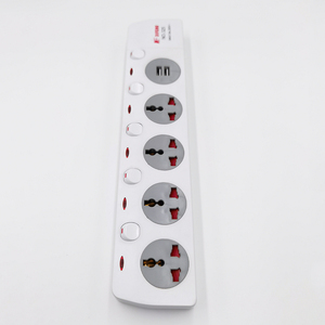 4-Way ABS Vật liệu mở rộng dây Ổ cắm điện với 5 AC cửa hàng 2 cổng USB tự kiểm tra tính năng chuyển đổi điện cắm đánh giá 13A - Product Image 3