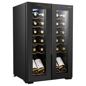 VERMENTINO 24 Bottle <b>Wine</b> <b>Cooler</b> Double-Door <b>Stainless</b> <b>Steel</b> Electric Built-in Dual Temperature Control for Household Hotel Use - Product Image 1