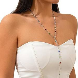 Europa USA Grenz überschreitende Explosionen Strass Lange Y-förmige vergoldete Herzform Trendy farbige Perlen Diamant Link - Product Image 4