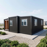 Maison conteneur préfabriquée extensible à double aile, pliable, de luxe, modulaire, structure en acier, 20 pieds, déploiement rapide, pour usage résidentiel ou hôtelier