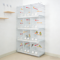 Cage à oiseaux carrée réutilisable en fer AIER modèle 8502x4 avec mangeoire et perchoirs pour perroquets, usage domestique et professionnel, style simple, 23 kg
