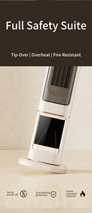 Calentador Eléctrico de Torre Metálico de 2000W, Protección Contra Sobrecalentamiento, Portátil, Cerámica PTC, Temporizador de 12 Horas, Control Táctil, <span class=keywords><strong>Llama</strong></span> <span class=keywords><strong>3D</strong></span> - Product Image 5