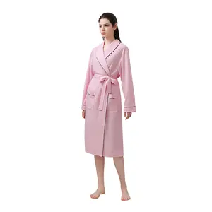 Sunhome Professional Supplier Pajamas Plain Dyed Waffle Sleepwear Adults Soft Bathrobe Luxury Women Dress