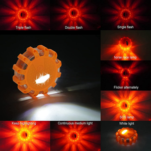 Khẩn cấp LED Road Pháo Sáng Pin Powered đèn giao thông với cơ sở từ tính cho xe Marine thuyền bên đường đèn hiệu đĩa - Product Image 5