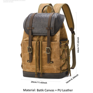 Người Đàn Ông Không Thấm Nước Của Cổ Điển Batik Vải Ba Lô Chất Lượng Cao Máy Tính Xách Tay Túi Xách Tay Cho Mùa Đông Sử Dụng - Product Image 6