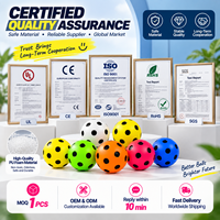 Ballon de pickleball en mousse PU de 75 mm à rebond élevé, pour entraînement en intérieur, silencieux, jouet anti-stress, couleur et logo personnalisés, OEM ODM