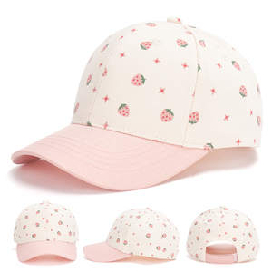 Moda personalizada 6 paneles algodón rosa niños verano protección solar gorra de béisbol BSCI certificado deportes comunes uso al aire libre Unisex - Product Image 2