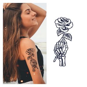 Personnalisé Mignon Crâne <span class=keywords><strong>Serpent</strong></span> Fleur <span class=keywords><strong>Bras</strong></span> Dernier 15 Jours Autocollants De <span class=keywords><strong>Tatouage</strong></span> Semi-permanents Art Corporel Temporaire Jus De <span class=keywords><strong>Tatouage</strong></span> Autocollants - Product Image 1