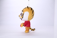 Porte-clés en peluche douce personnalisé avec motif tigre, fabriqué en Chine, mini porte-clés écologique