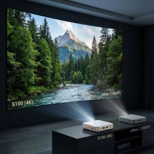 Smart Mini Portable 4K Android OS Proyector 2-3 horas Batería incorporada 10-120 pulgadas Soporte de idioma global Enchufe de EE. UU. - Product Image 2