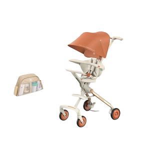 Carrito de Bebé de Lujo, Plegable, de Lino, para Exteriores, con 2/4 Asientos, Capota y Bandeja para Comida - Product Image 3