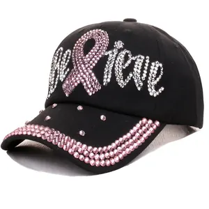 Hot Wholesale Popular Women Girl Denim Snapback Cap Rhinestone Fitted Baseball Caps Hats luxury Bling Baseball Cap Women