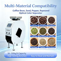 Trieur de couleurs mobile haute précision, mini-separateur de grains de café et de graines, équipement de tri compact à économie d'énergie 0,3 kW