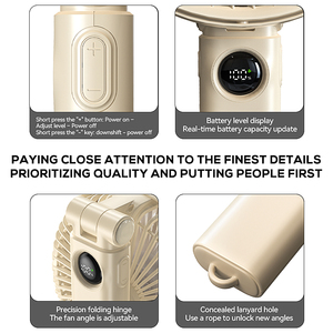 Pluska G22 Collapsible <b>Handheld</b> <b>Fan</b> 3600mAh Rechargeable Large Diameter Strong Airflow 5-Speed Display <b>Fan</b> - Product Image 5