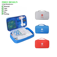 Sac médical portable rouge Oxford avec fermeture éclair pour les urgences à domicile et l'utilisation en extérieur, résistant à l'eau