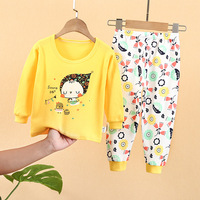 Set Pigiama 2 Pezzi in Cotone per Bambini, Alta Qualità, Traspirante, Ecologico, Termico, Autunnale, Maniche Lunghe, Stampa Cartoni Animati per Ragazze e Ragazzi