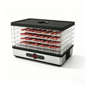 Deshidratador <span class=keywords><strong>de</strong></span> Alimentos <span class=keywords><strong>de</strong></span> Acero Inoxidable con Temporizador Ajustable <span class=keywords><strong>de</strong></span> 30 Minutos a 48 Horas, Máquina Deshidratadora <span class=keywords><strong>de</strong></span> 5 Bandejas para Alimentos, Temperatura <span class=keywords><strong>de</strong></span> 35°C ° <span class=keywords><strong>De</strong></span> la C a la 70 ° C - Product Image 3