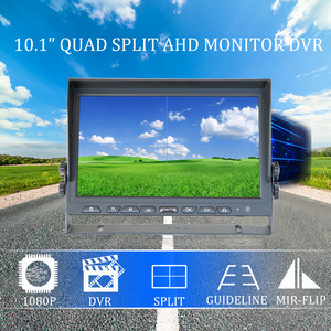 10.1 inch AHD DVR Màn hình chia màn hình 4CH BSD ai phát hiện con người xe 1080p phía sau đảo chiều máy ảnh âm thanh ánh sáng báo động Kit RV - Product Image 2