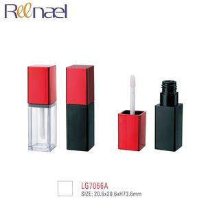 ผนังคู่บรรจุเครื่องสำอางสีดำของเหลวลิปสติกภาชนะสแควร์ลิปกลอซอฟท์หลอดกับ Doe เท้า Applicator - Product Image 3