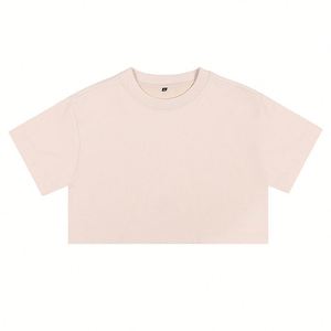 Camiseta Deportiva de Moda, Holgada, 100% Algodón, 210G, Promocional, para Yoga, Manga Corta, Estilo Crop Top - Product Image 4