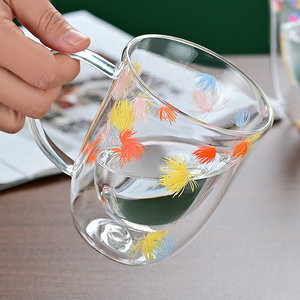 แก้วกาแฟสองชั้นลาย<span class=keywords><strong>ดอกไม้</strong></span>แห้งพร้อมดอกไม้แห้งตกแต่งผนัง ขายส่ง - Product Image 4